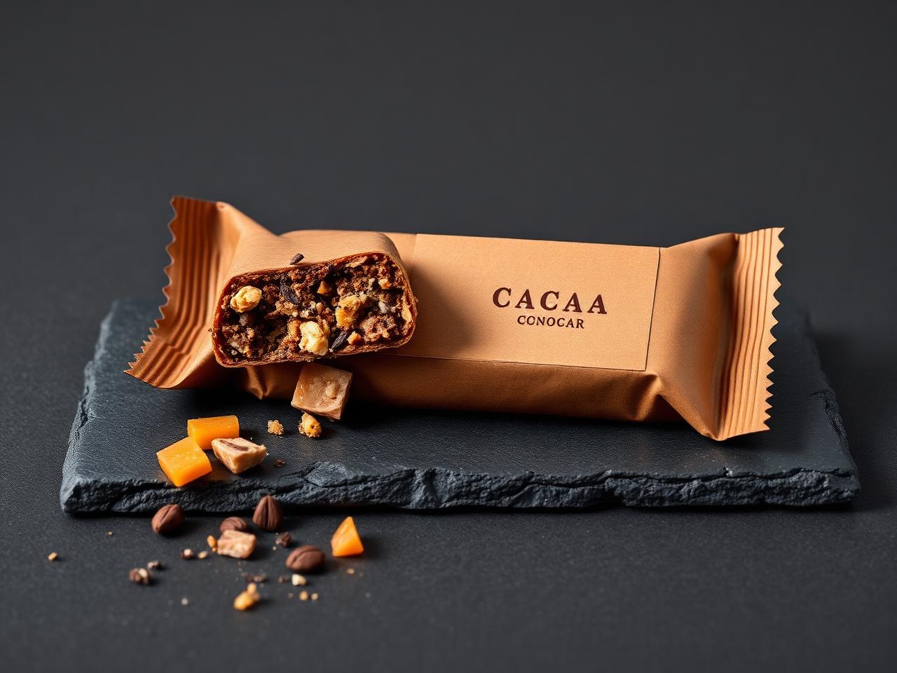 Barra energética de cacao nativo y proteína de sacha inchi