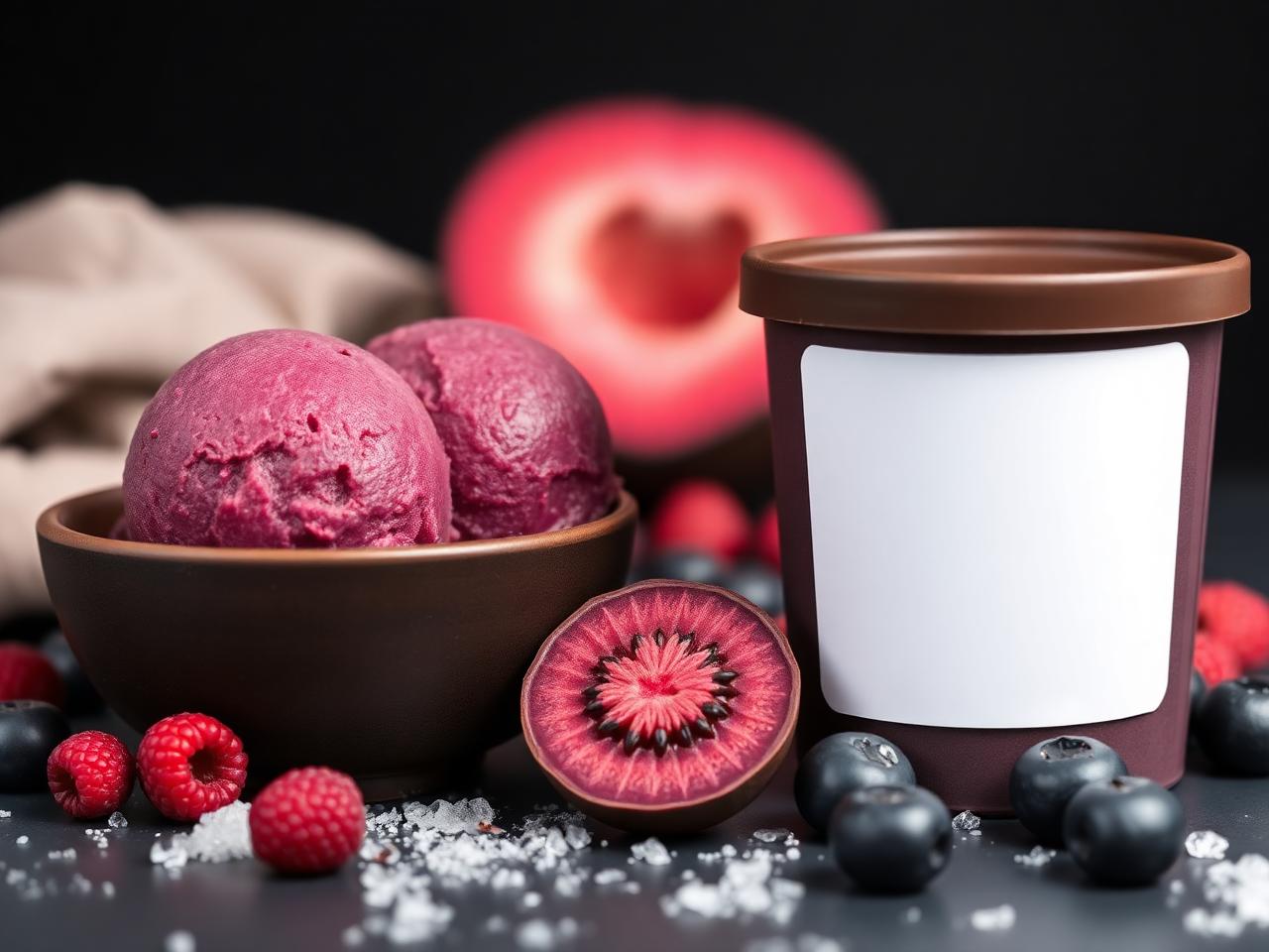 Sorbete de açaí y camu camu